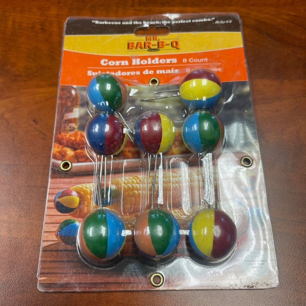 Mr. Bar-B-Q Beach Ball Corn on Cob Holders NEW